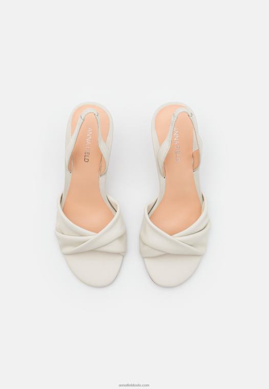 Anna Field kvinner høyhælte skinnsandaler hvite P266L1277