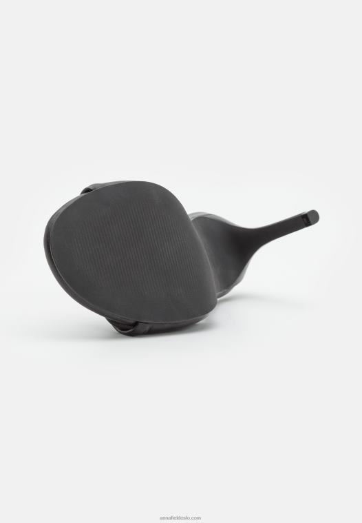 Anna Field kvinner høyhælte skinnsandaler svarte P266L1265