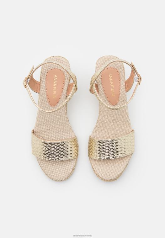 Anna Field kvinner kile sandaler gull P266L1475