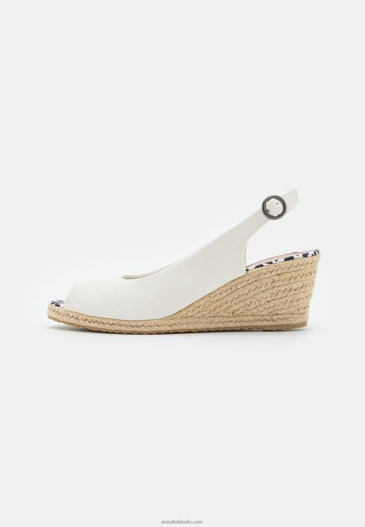 Anna Field kvinner kilesandaler hvite P266L1492