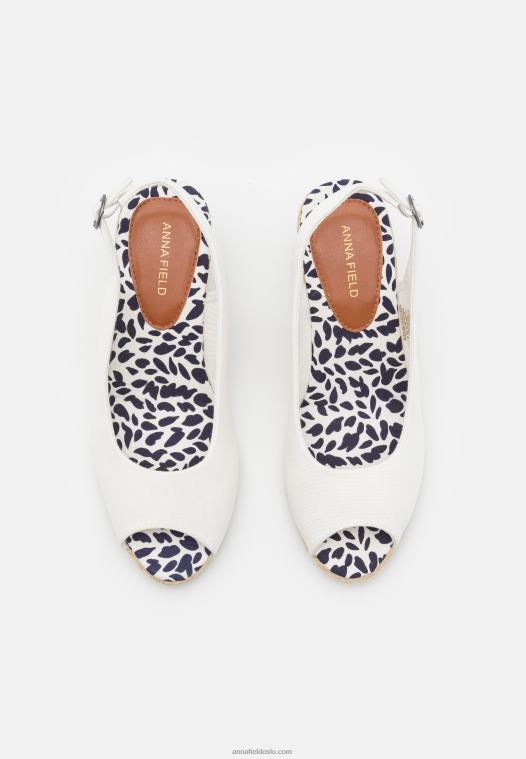 Anna Field kvinner kilesandaler hvite P266L1492