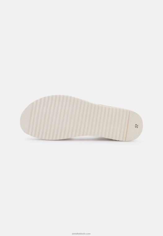 Anna Field kvinner kilesandaler i skinn beige P266L1485