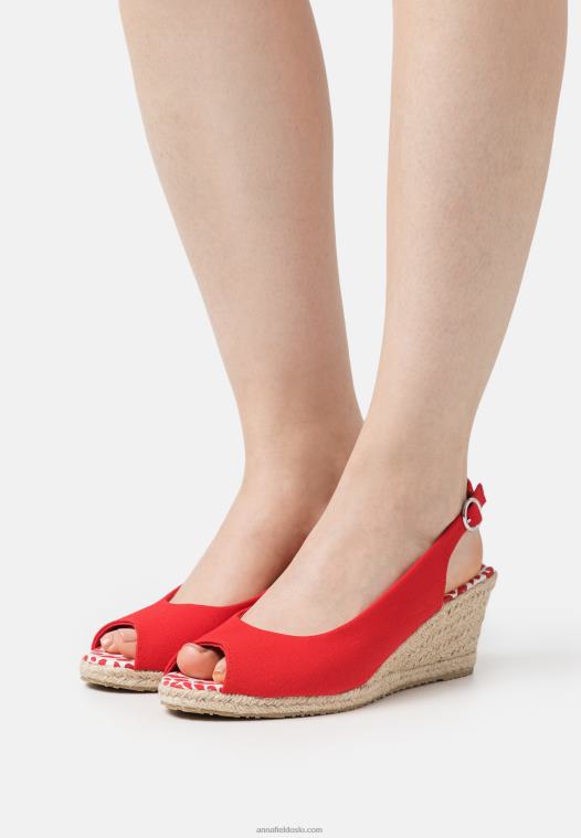 Anna Field kvinner kilesandaler røde P266L1490