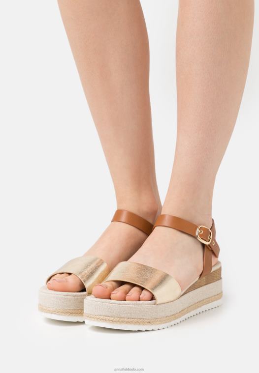 Anna Field kvinner komfort espadriller gull P266L1456
