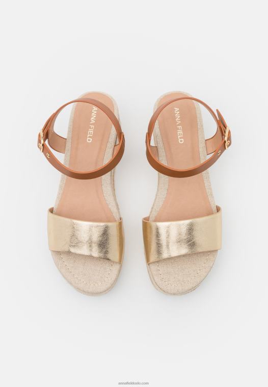 Anna Field kvinner komfort espadriller gull P266L1456