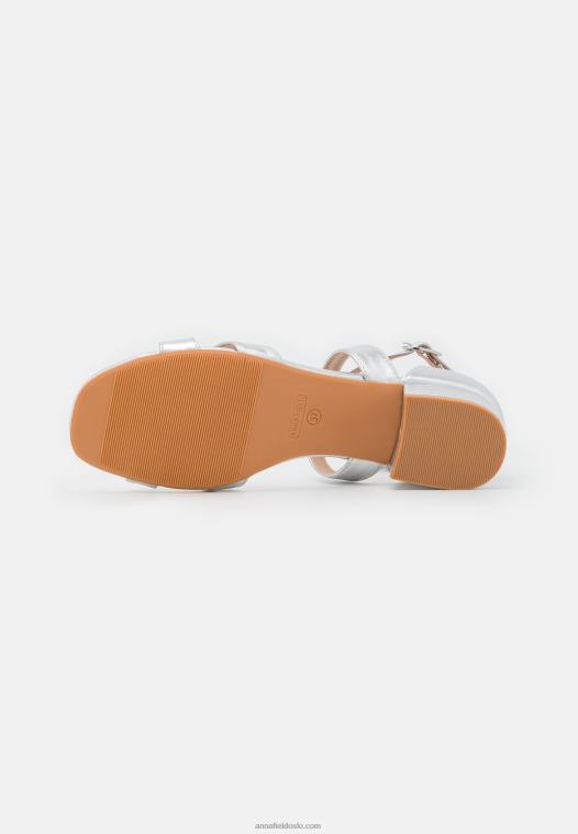 Anna Field kvinner komfortsandaler sølv P266L1356