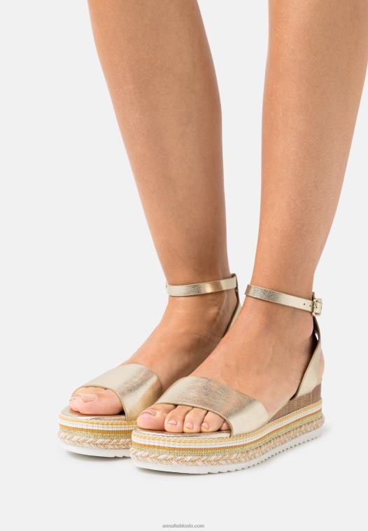 Anna Field kvinner plattformsandaler gull P266L1464