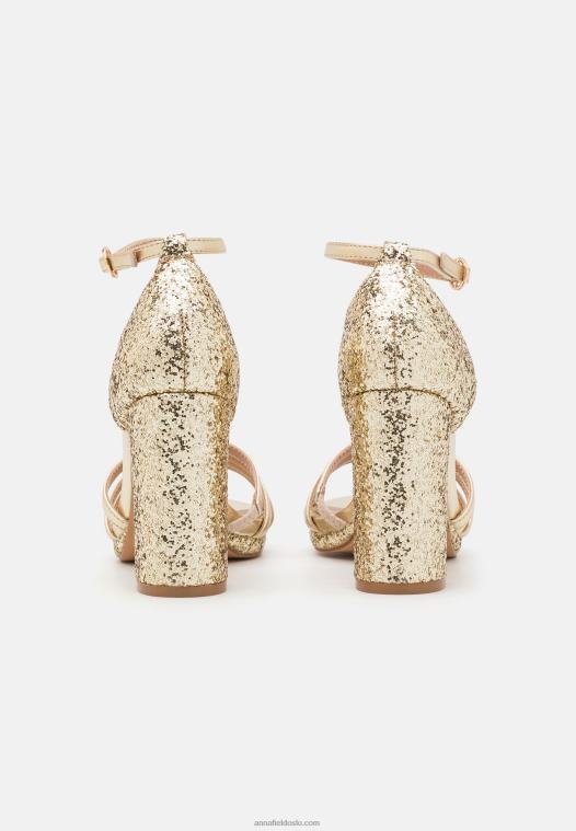Anna Field kvinner plattformsandaler gull P266L1555