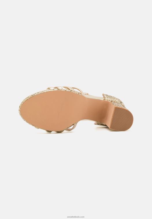 Anna Field kvinner plattformsandaler gull P266L1555