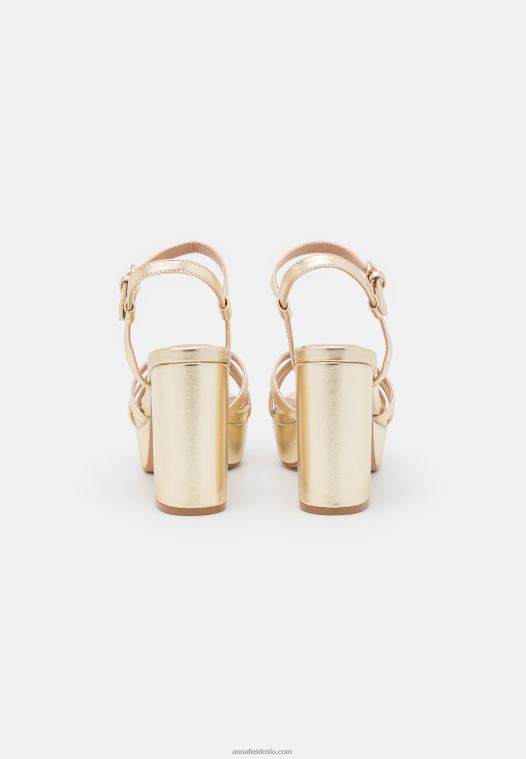 Anna Field kvinner plattformsandaler gull P266L1588
