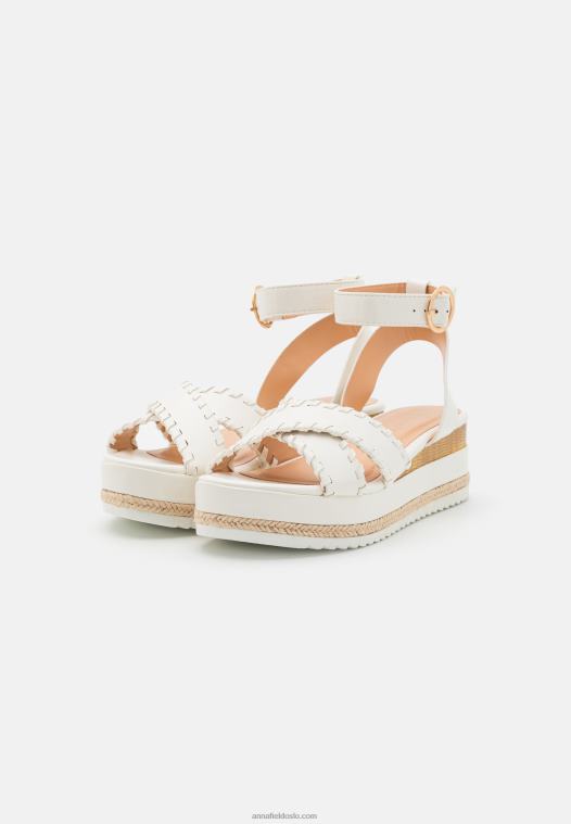 Anna Field kvinner plattformsandaler hvite P266L1493