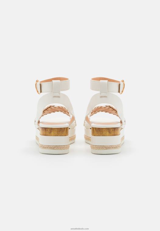 Anna Field kvinner plattformsandaler hvite P266L1493