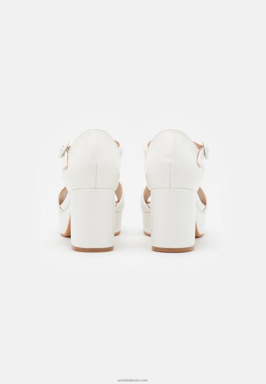 Anna Field kvinner plattformsandaler hvite P266L1563
