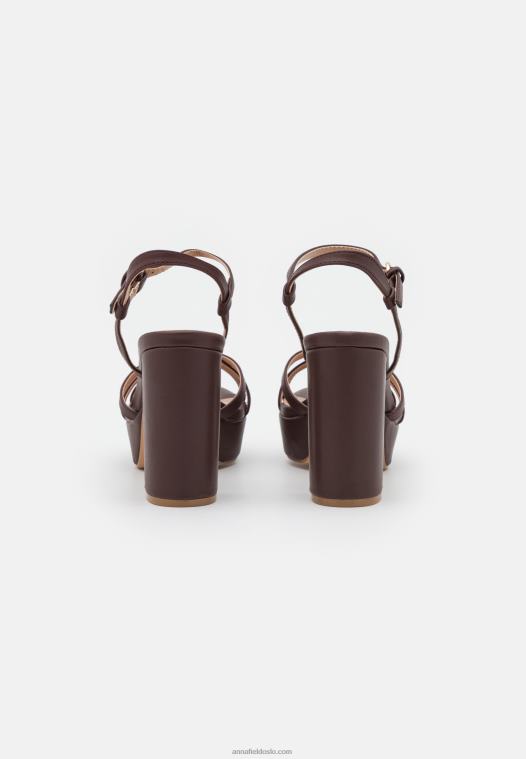 Anna Field kvinner plattformsandaler mørkebrune P266L1558
