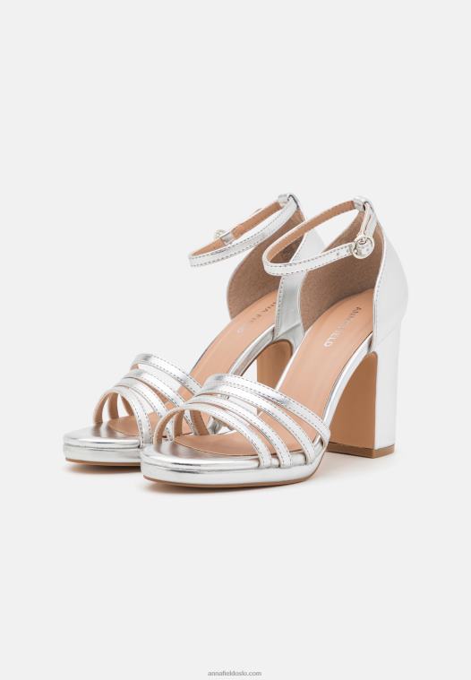 Anna Field kvinner plattformsandaler sølv P266L1580