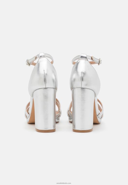 Anna Field kvinner plattformsandaler sølv P266L1580