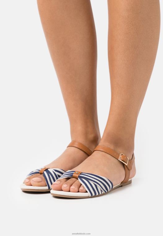 Anna Field kvinner sandaler cognac/mørkeblå P266L1290