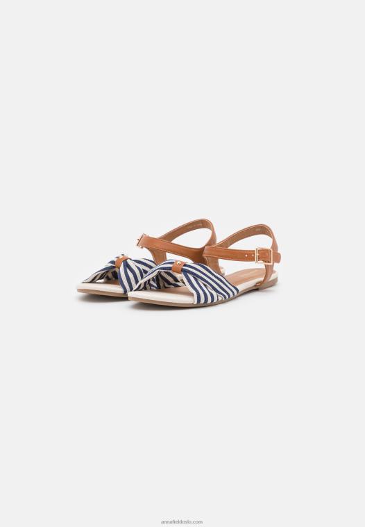 Anna Field kvinner sandaler cognac/mørkeblå P266L1290