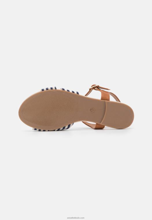 Anna Field kvinner sandaler cognac/mørkeblå P266L1290