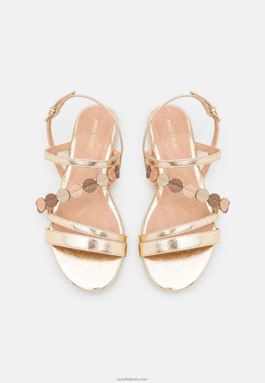 Anna Field kvinner sandaler gull P266L1260