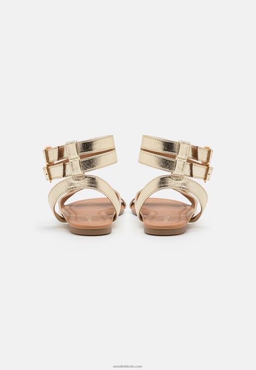 Anna Field kvinner sandaler gull P266L1424