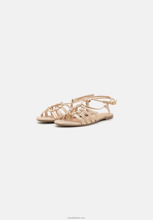 Anna Field kvinner sandaler gull P266L1436