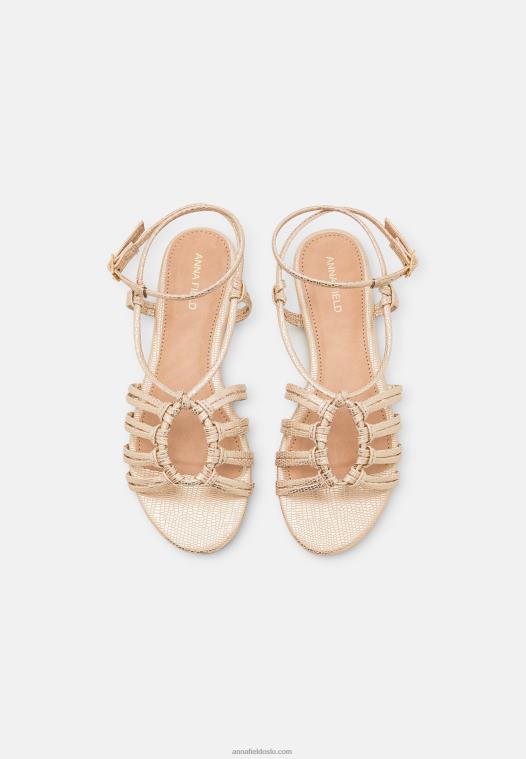 Anna Field kvinner sandaler gull P266L1436