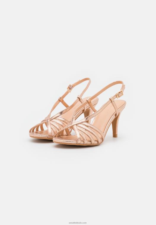 Anna Field kvinner sandaler i rosa gull P266L1312