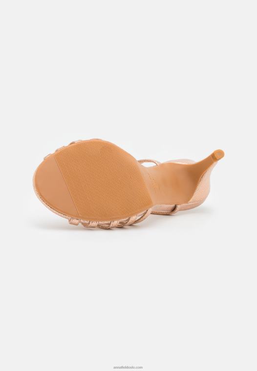 Anna Field kvinner sandaler i rosa gull P266L1312