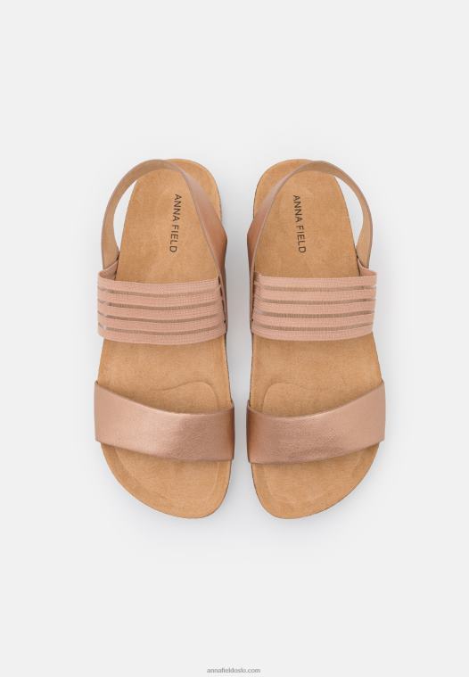 Anna Field kvinner sandaler i rosa gull P266L1411