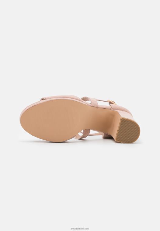 Anna Field kvinner sandaler rosa/gull P266L1256