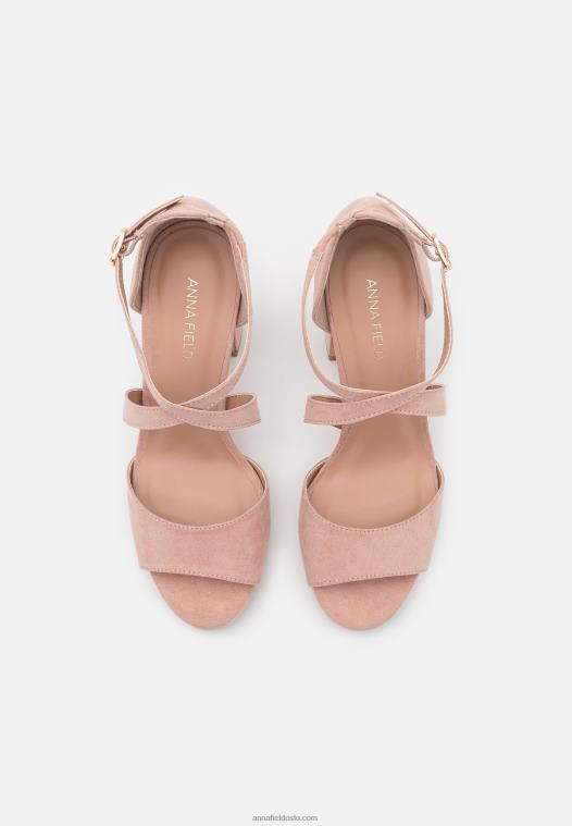Anna Field kvinner sandaler rosa/gull P266L1256