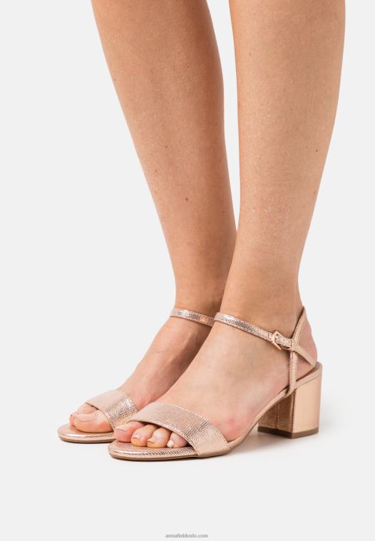 Anna Field kvinner sandaler rosa gullfarget P266L1254