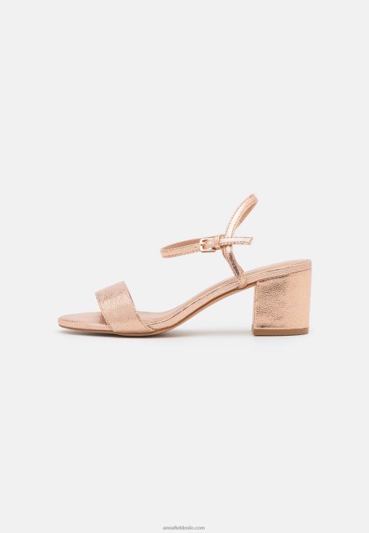 Anna Field kvinner sandaler rosa gullfarget P266L1254
