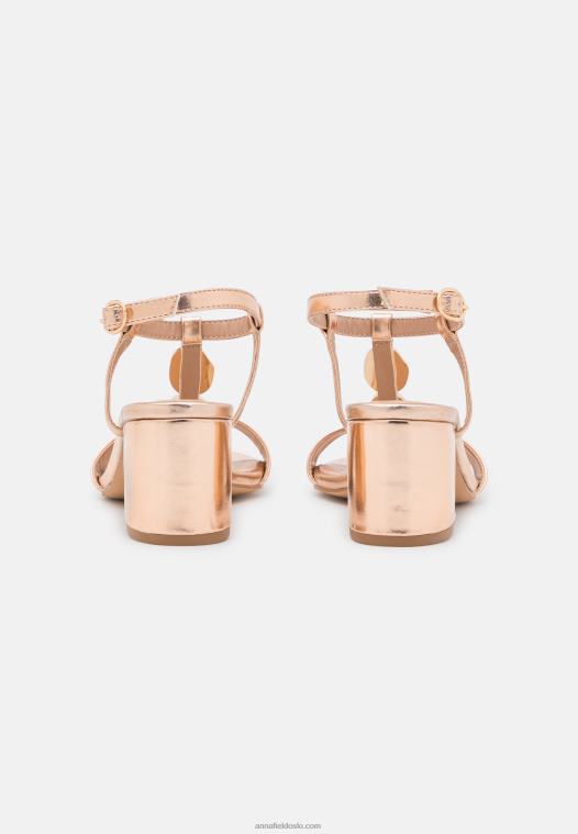 Anna Field kvinner sandaler rosa gullfarget P266L1345