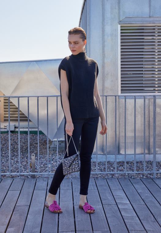 Anna Field kvinner skinn muldyr rosa P266L1867