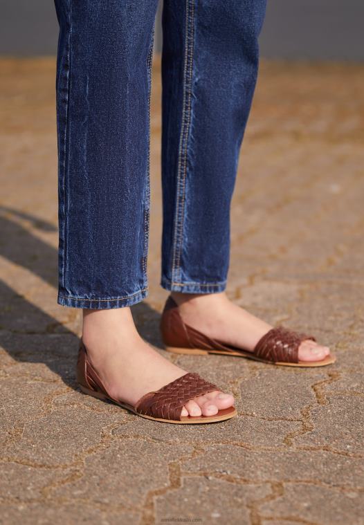 Anna Field kvinner skinnsandaler cognac P266L1389