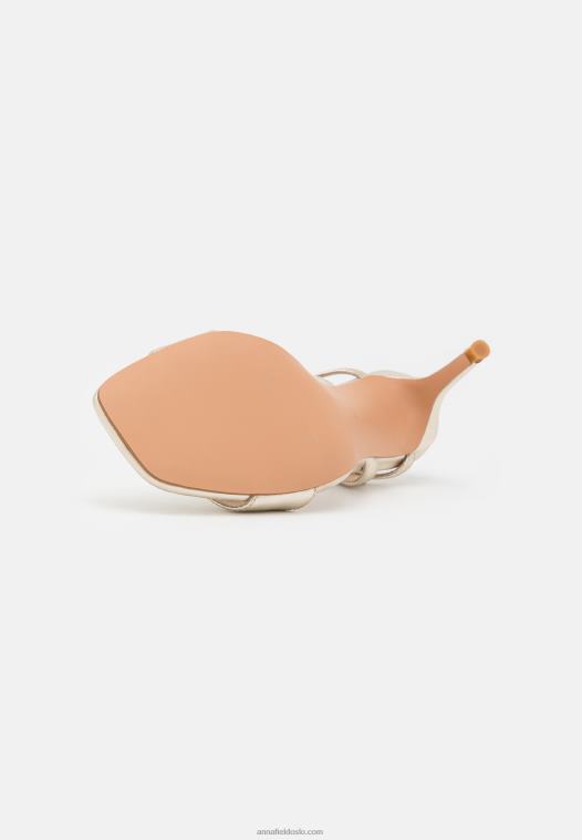Anna Field kvinner skinnsandaler gull P266L1246