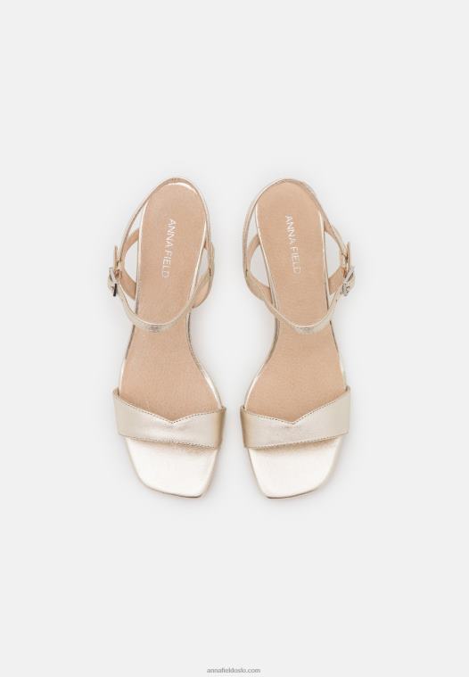 Anna Field kvinner skinnsandaler gull P266L1246