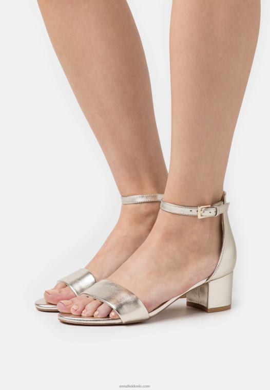 Anna Field kvinner skinnsandaler gull P266L1301