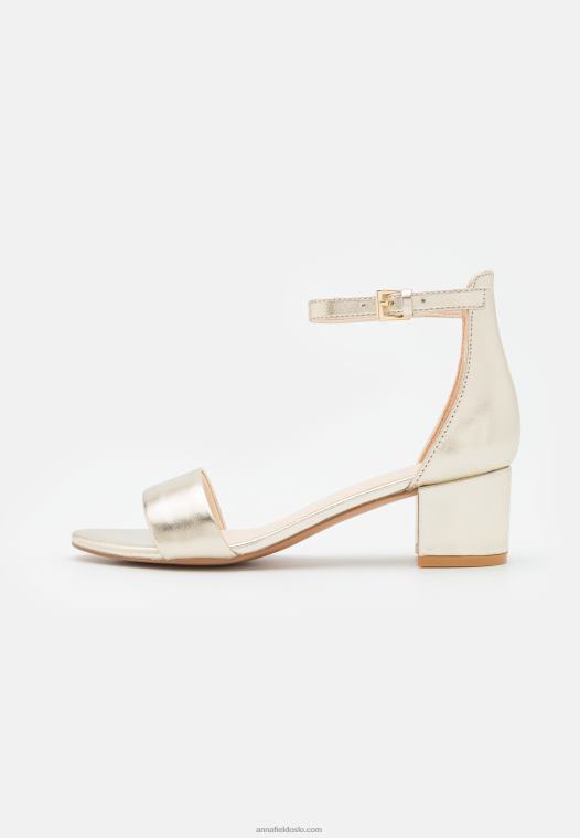 Anna Field kvinner skinnsandaler gull P266L1301