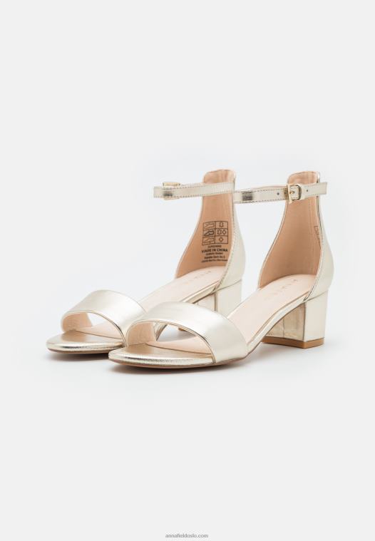 Anna Field kvinner skinnsandaler gull P266L1301