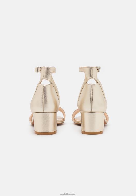 Anna Field kvinner skinnsandaler gull P266L1318