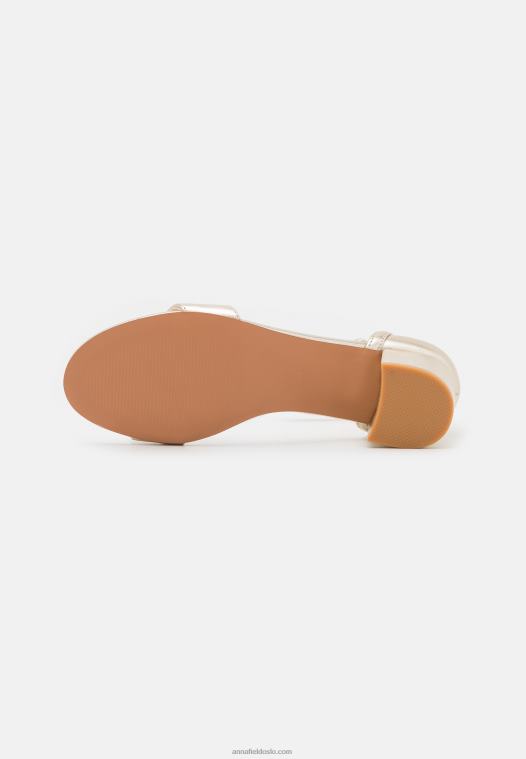 Anna Field kvinner skinnsandaler gull P266L1318