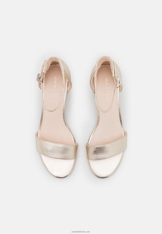 Anna Field kvinner skinnsandaler gull P266L1318