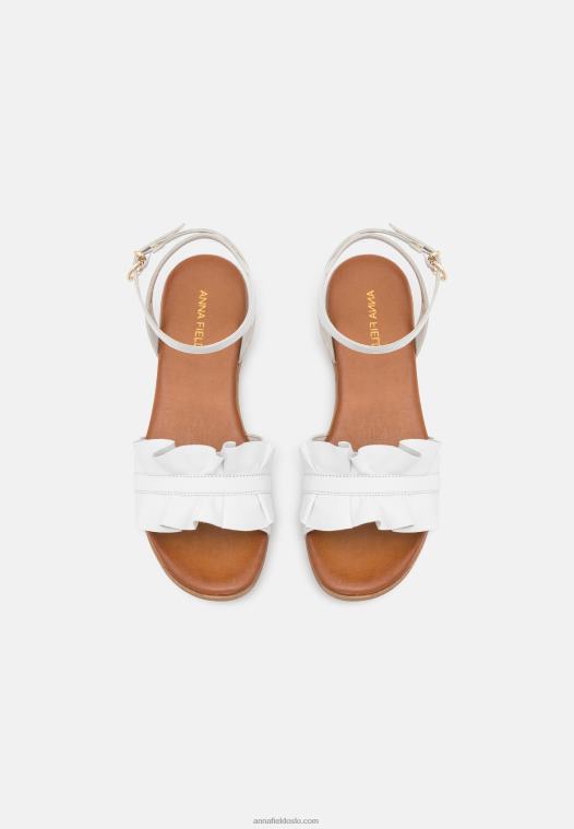 Anna Field kvinner skinnsandaler hvite P266L1262