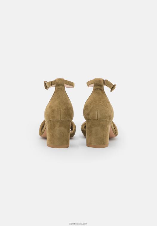 Anna Field kvinner skinnsandaler khaki P266L1332
