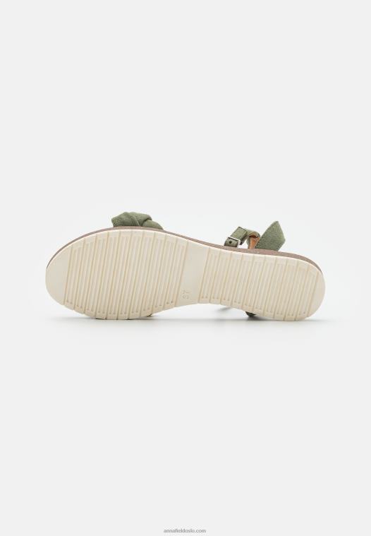 Anna Field kvinner skinnsandaler khaki P266L1387