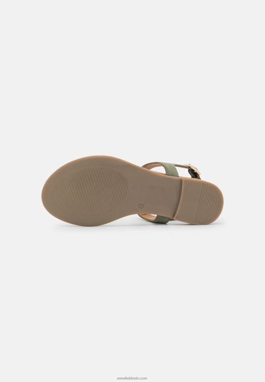 Anna Field kvinner skinnsandaler khaki P266L1399