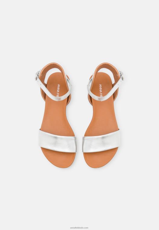 Anna Field kvinner skinnsandaler sølv P266L1300